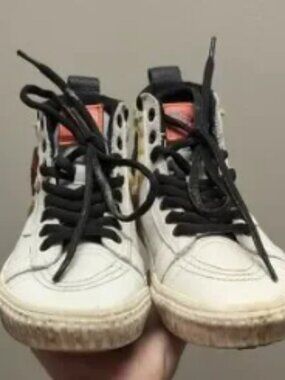 Supra Vaider High Top White Leather Sneakers